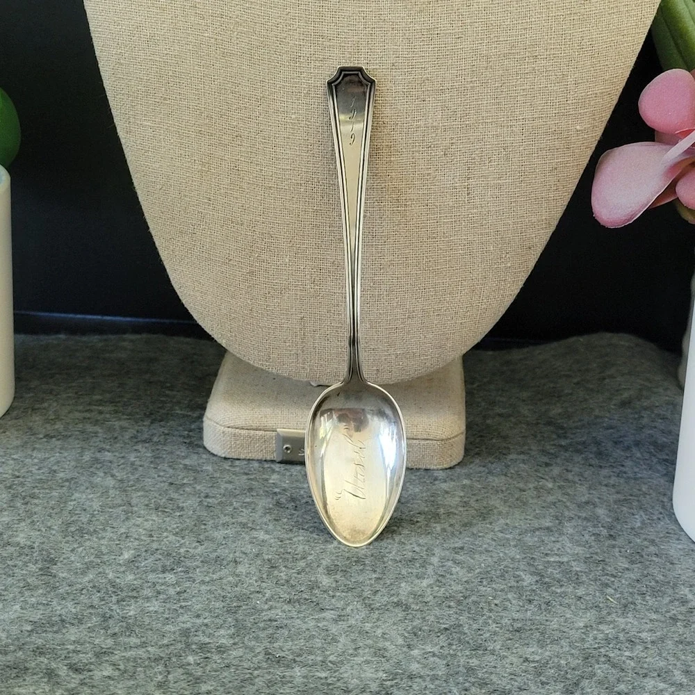 Antique Spaulding Sterling Silver Teaspoon Monogrammed 19g Vintage Flatware 1900